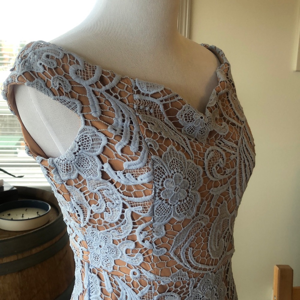 Boohoo Baby Blue Bodycon Midi Cocktail Dress View 3